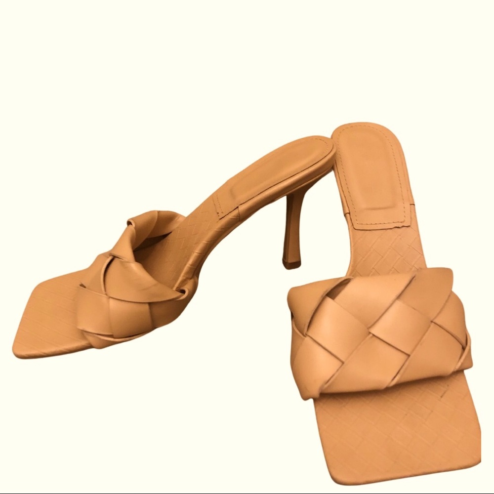 Leather mule slippers